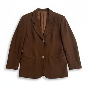 International Scene Vintage Brown 3-Button Blazer, Women's Jacket, RN 25585
